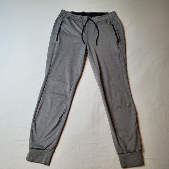 NoBull Men's Size M Jogger Sweatpant Drawstring Zip Pockets Heathered Gray - Picture 4 of 7